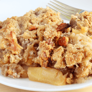 Homemade Apple Crisp on a plate