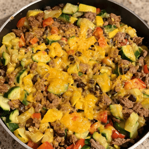Ground Turkey Taco Veggie Skillet Recipe